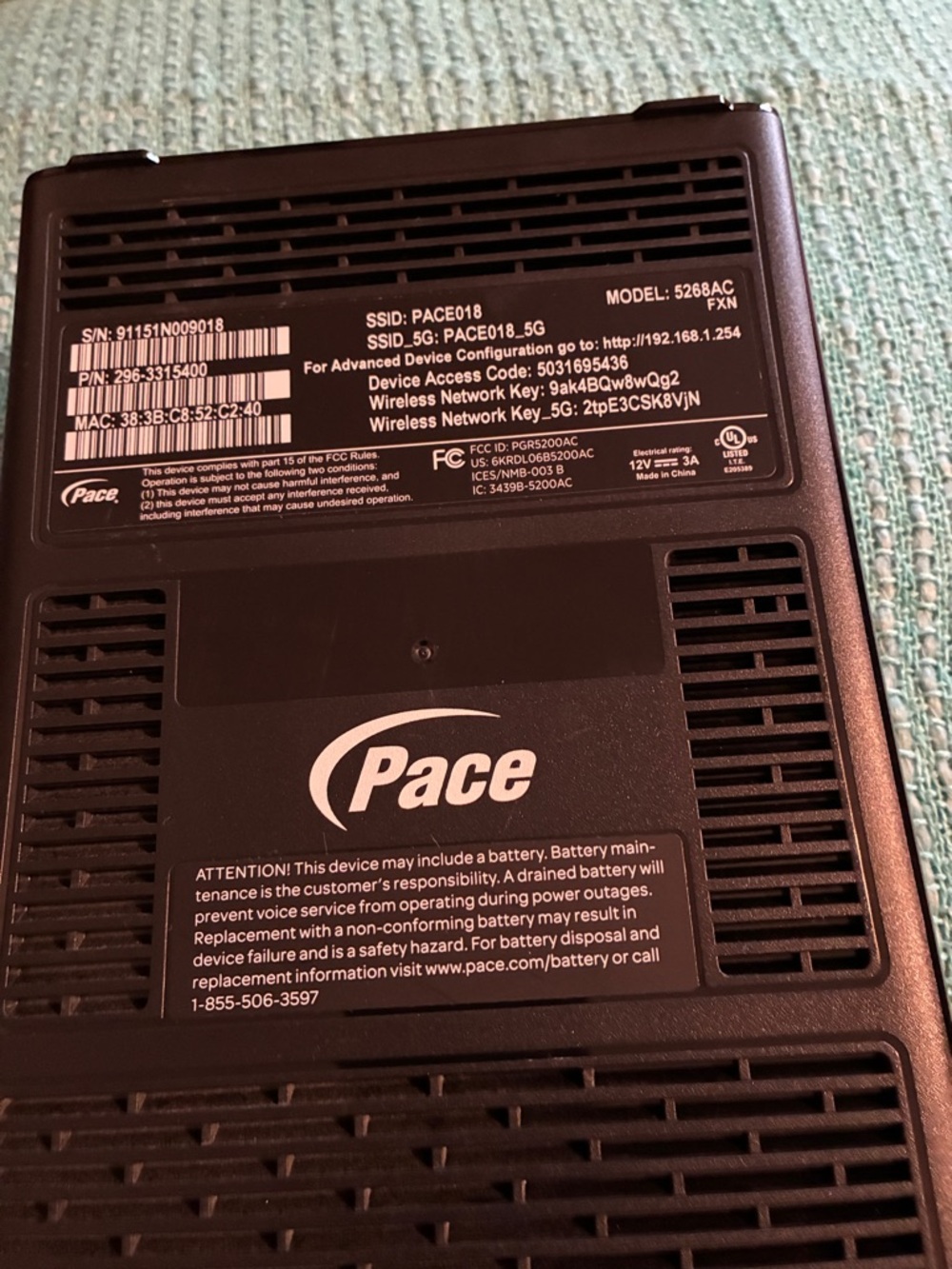 PACE Modem-Router Combo – Dual-Band Wi‑Fi - Picture 5 of 6